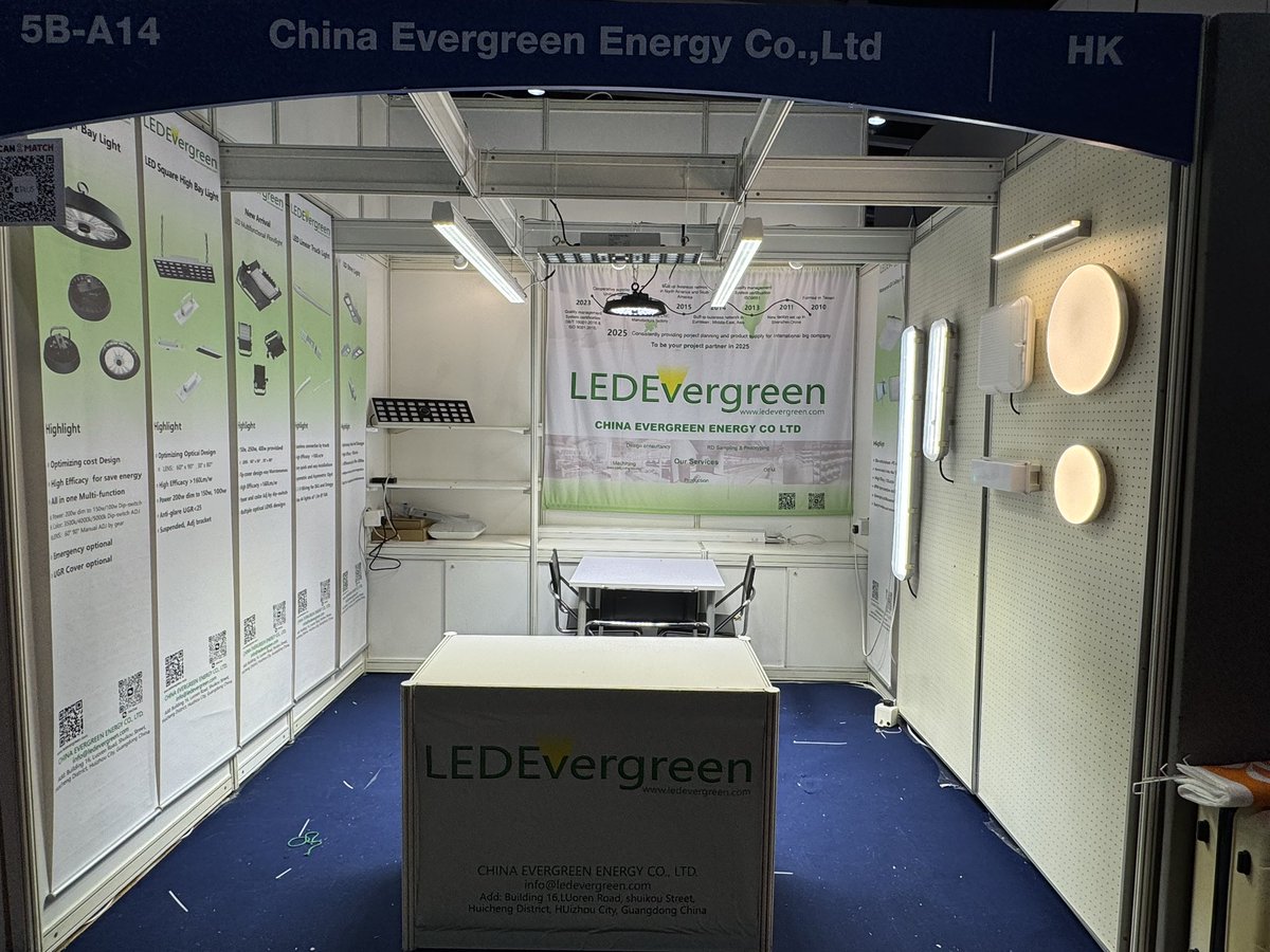 EvergreenEmma's tweet photo. Welcome! 
Hong Kong International Lighting Fair(Autumn Edition)
27-30 OCT 2025

Booth No: 5B-A14
China Evergreen Energy Co Ltd 

Hong Kong Convention and Exhibition Centre
1 Expo Drive, Wan Chai, Hong Kong
MTR: Wan Chai Station(Exit A5) https://t.co/u2SBU9FOKu
