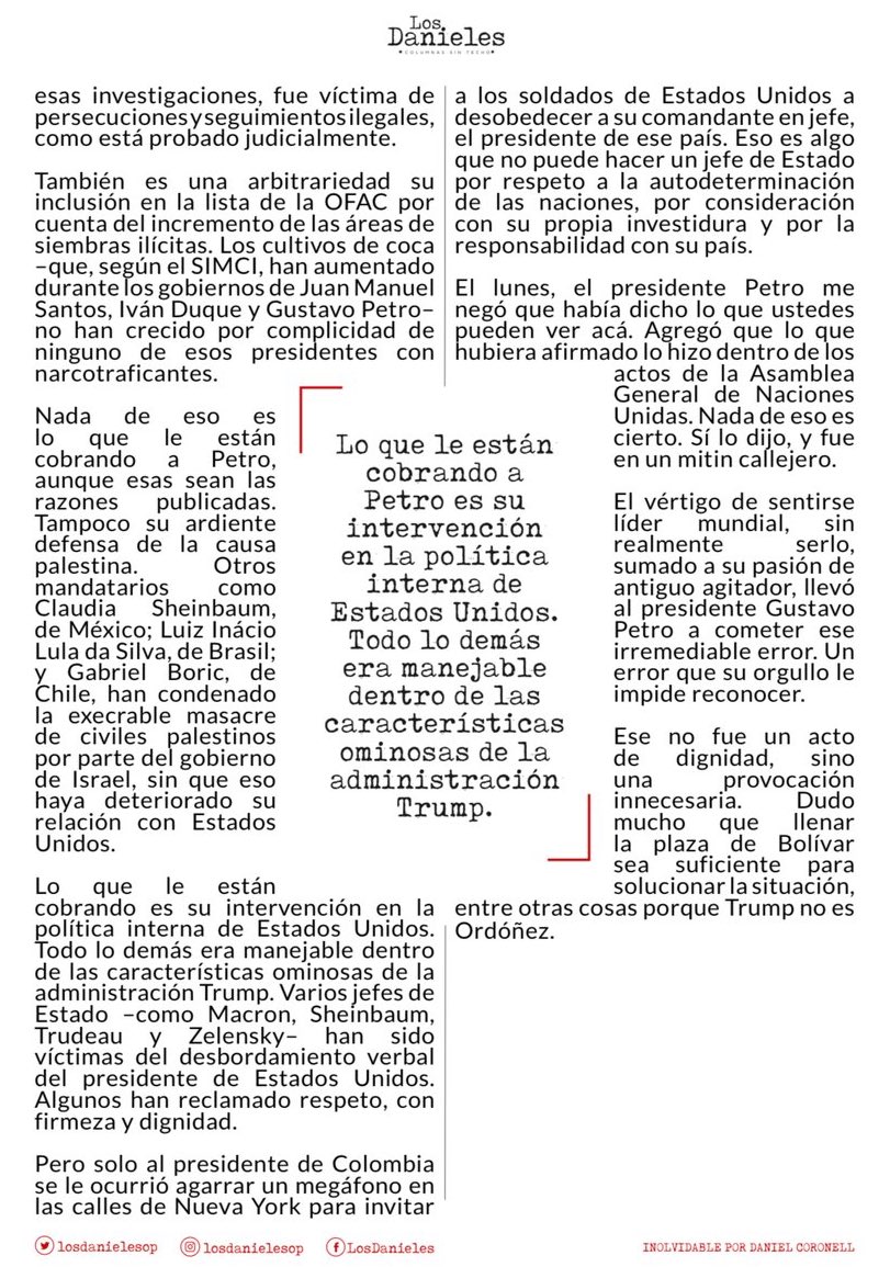Jacintopingo's tweet photo. ¡”Dio papaya”, al “Rey”, acertado como siempre @DCoronell , desnudando, DE PASO, la canallada de los que acá se “alegran”, como si su pasaporte fuera de otro color, muy “vivos”!
#NoEchenCarreta
#Inolvidable
#DanielCoronell https://t.co/ZqJ5expYfn