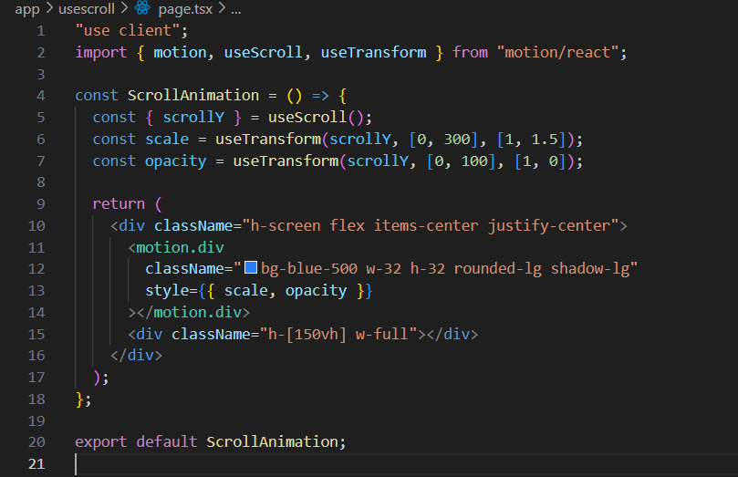 sristy_09's tweet photo. #LUD28
Today I explored about scroll animation by learning scroll triggered animations, scroll driven animations, whileInView prop, Viewport prop and useScroll hook in NextJs.
#LearningUtsav2025 #FestiveOfLearning
@learning_utsav https://t.co/CGBXlkKUZE