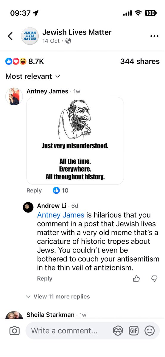 AndrewLippa's tweet photo. @Meta why don’t you consider this antisemitic caricature of Jews hate speech? https://t.co/UjAUe59tGz