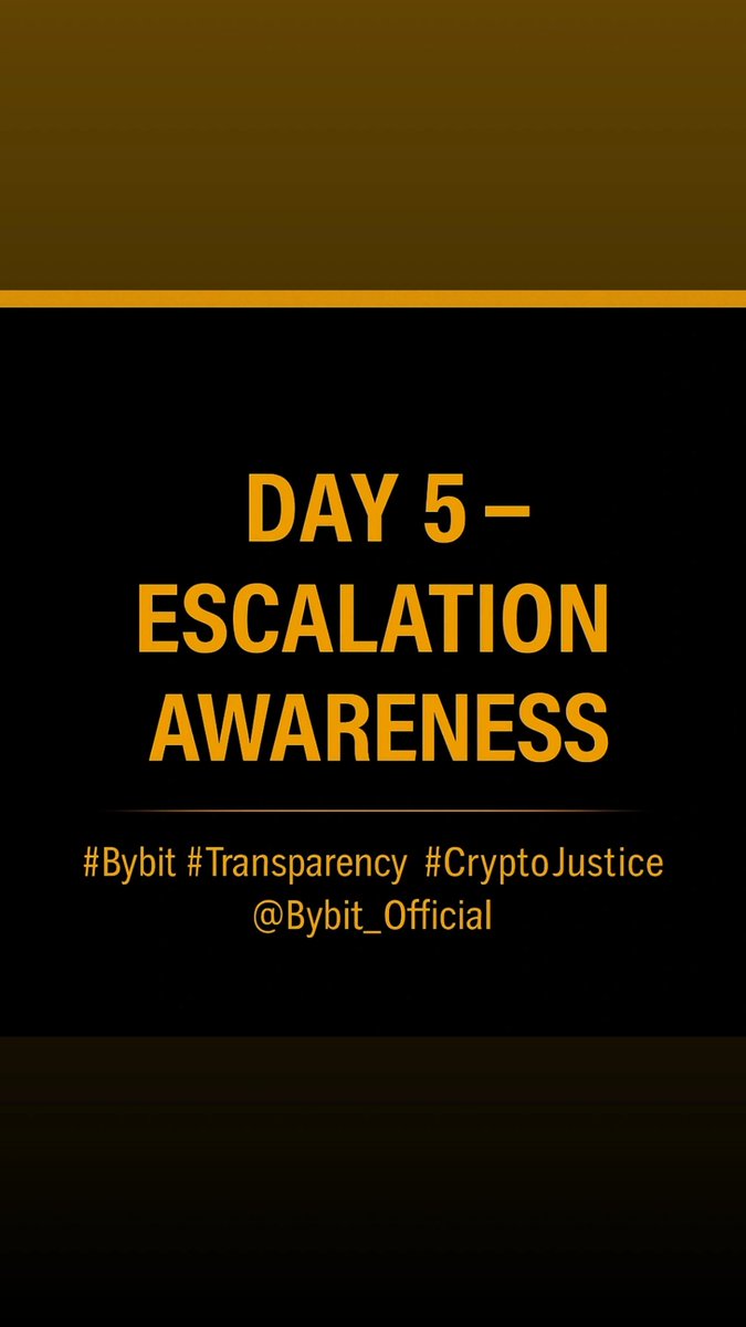 sharp__coin's tweet image. Day 5 — Escalation awareness.
Case #21682711 is officially under legal review.
All submitted evidence, videos, and timestamps remain documented.
Transparency has entered its next phase — accountability must follow.
#Bybit #Transparency #CryptoJustice #FairTrading @Bybit_Official