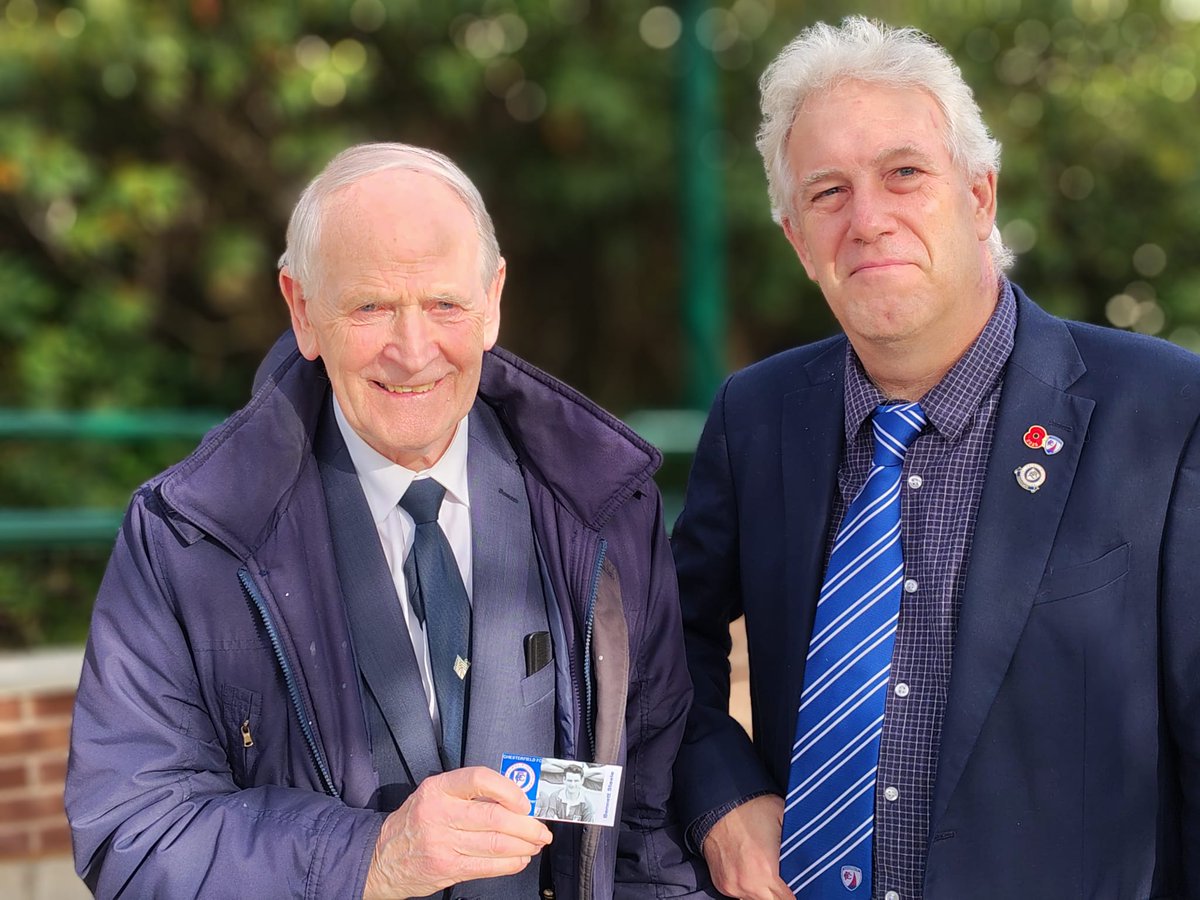 Sign of one's age when you arrange meetings at funerals. After the service for Keith Havenhand #452, 1958/59 <a href="/ChesterfieldFC/">Chesterfield FC</a> teammate Bennett Steele #487 received his members card &amp; Legacy Badge.