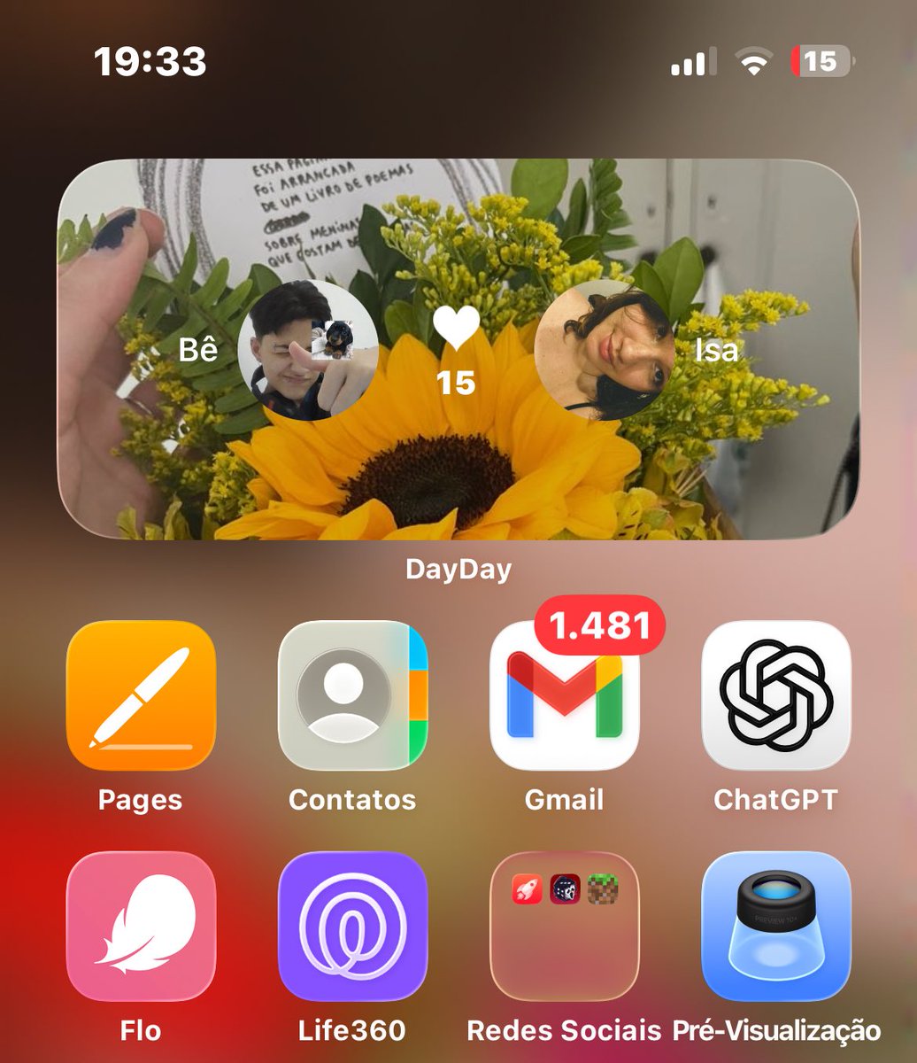 coloquei o aniversário dela e o aniversário do nosso namoro no dayday