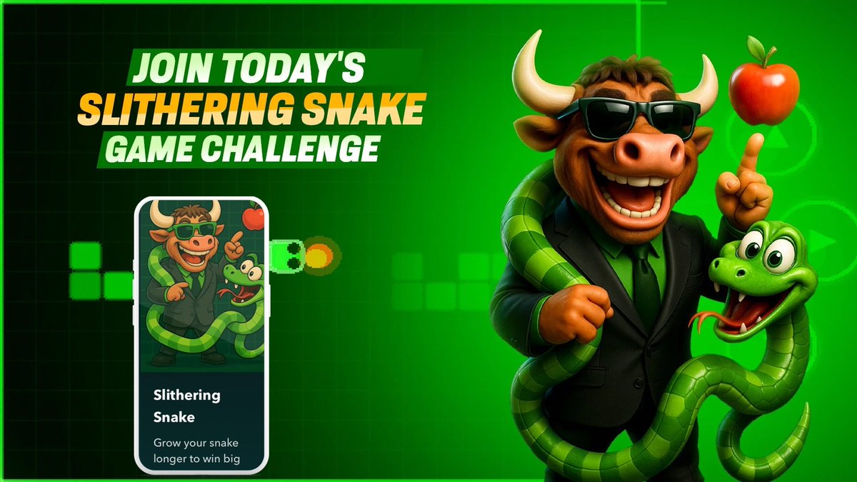 tradyfi_TDF's tweet photo. Today's challenge is LIVE! π₯
Join the Slithering Snake game and get to the top of the leaderboard to win 1M TDFpts. ππ
Are you in?
#SlitheringSnake #GameChallenge #MobileGaming #WinBig #TDFpts https://t.co/y0XpJOchyP