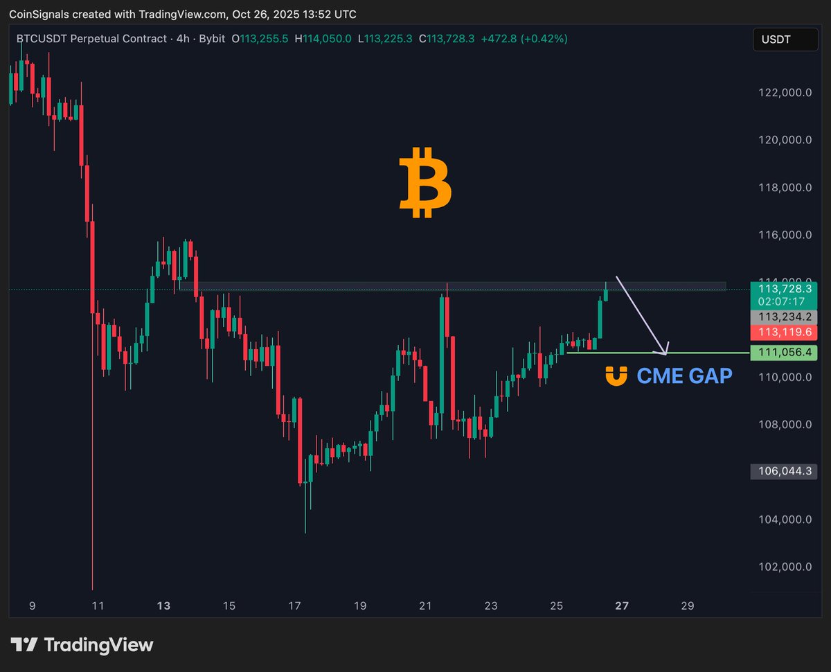 CoinSignals_'s tweet photo. Scam BTC Pump on illquid Sunday.

CME will open in next 8 hrs with $3k #BTC CME Gap.

Bearish and Short 📉 https://t.co/3UK7pqnYlC