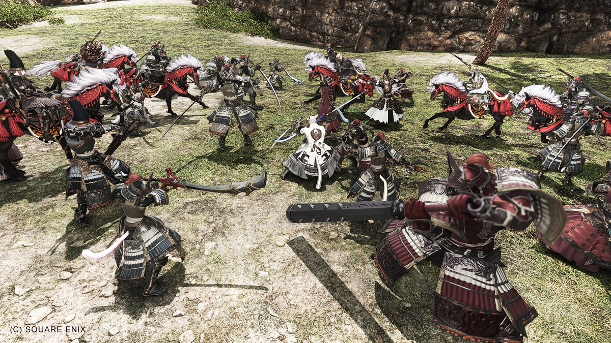 OptyHeaven's tweet photo. #LynxLink_EL イベントおつかれさまでした。10月と言えばハロ...関ヶ原です！ #FF14関ヶ原
今回はなんだか後ろ姿多めでした。カッコイイネ！ https://t.co/iJRjdGoS67