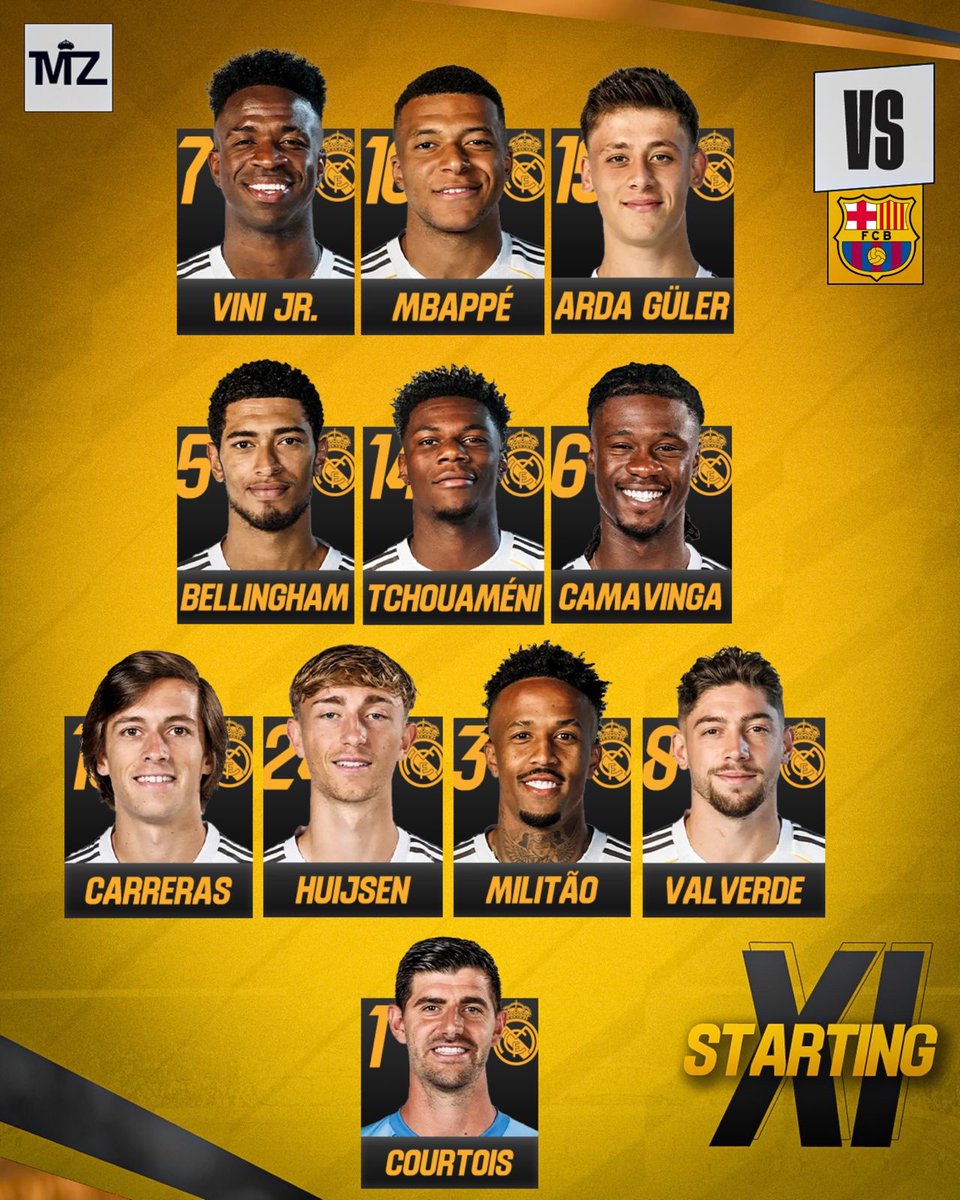 🚨 OFFICIAL REAL MADRID XI FOR EL CLASICO.