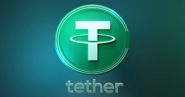 Tether USDT logo on green background