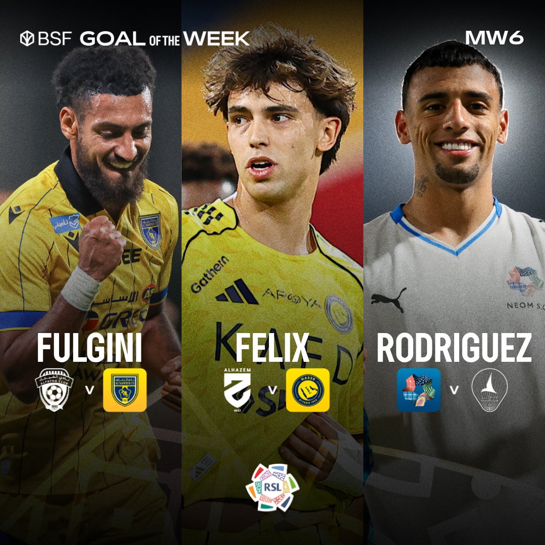 أنجيلو فولغيني 🇫🇷
جواو فيلكس 🇵🇹
لوتشيانو رودريغيز 🇺🇾

أيهم يستحق الفوز بجائزة #هدف_الأسبوع_BSF للجولة السادسة المقدمة من البنك السعودي الفرنسي <a href="/BSF_sa/">BSF</a>؟ 🤔🏆

🔗 صوّت من هُنا: spl.com.sa/ar/vote 

#دوري_روشن_السعودي | #للجماهير