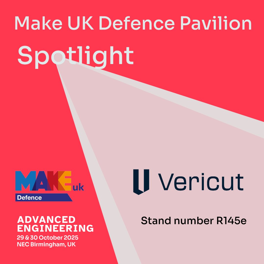 advancedenguk's tweet image. Say hello to Vericut UK at the Make UK Defence Pavilion! 

Trusted worldwide across industries, Vericut&apos;s software solutions also cover composites automated fibre placement and tape-laying.

Not registered to visit yet? 
register.visitcloud.com/survey/2ehz86m…
