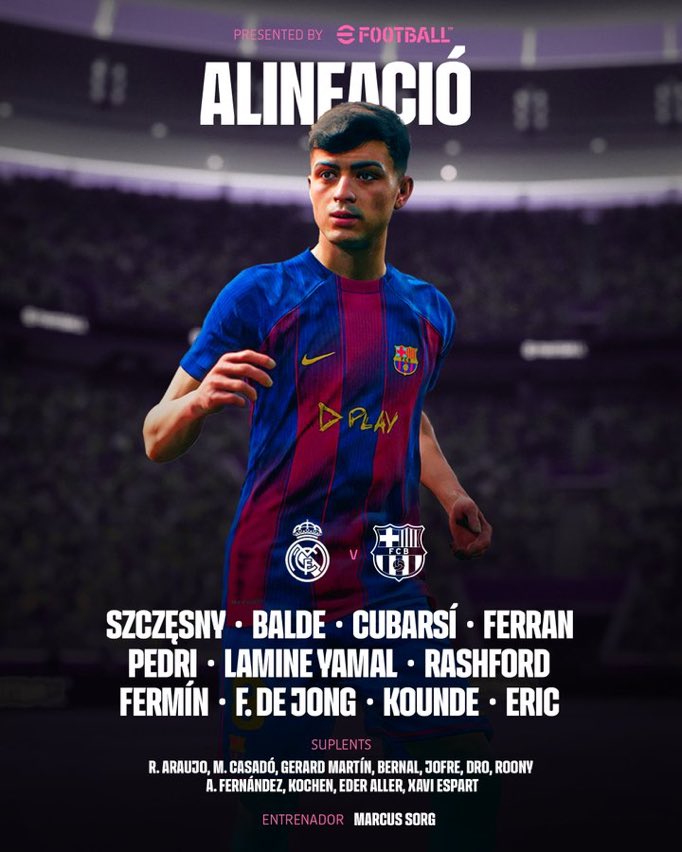 darksitopp's tweet image. 🚨👥 ALINEACIÓN CONFIRMADA DEL FC BARCELONA 🔵🔴
A POR ELLOS.
#ElClasico | #LaLiga