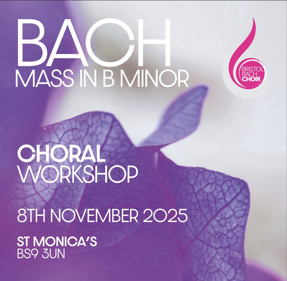 Come and sing choruses from Bach’s Mass in B minor for an afternoon with members of the Bristol Bach Choir. Registration includes score hire, tea/coffee &amp; cake, £20 (students £5). The afternoon will conclude with a performance to residents of St Monica’s. bristolbach.org.uk/workshop8nov20…