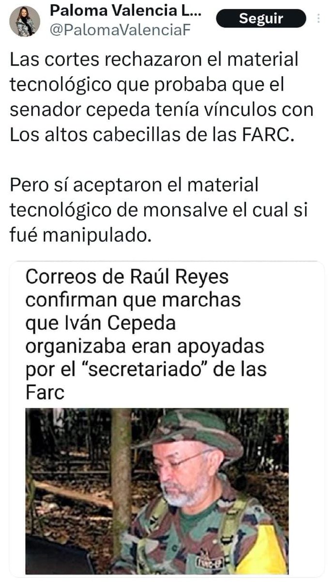martik1214's tweet photo. @Visi0naria @marite970 @marcorubio @MaElviraSalazar @StateDept @realDonaldTrump @berniemoreno @MaElviraSalazar @RepCarlos @SecRubio @DeputySecState es hora que EEUU tome drásticas decisiones sobre el visitador de cárceles  actual candidato presidencial de grupo terrorista FARC. 
@IvanCepedaCast .
Recuerden el contenido de los computadores de Raúl Reyes https://t.co/NbI2APhlsh