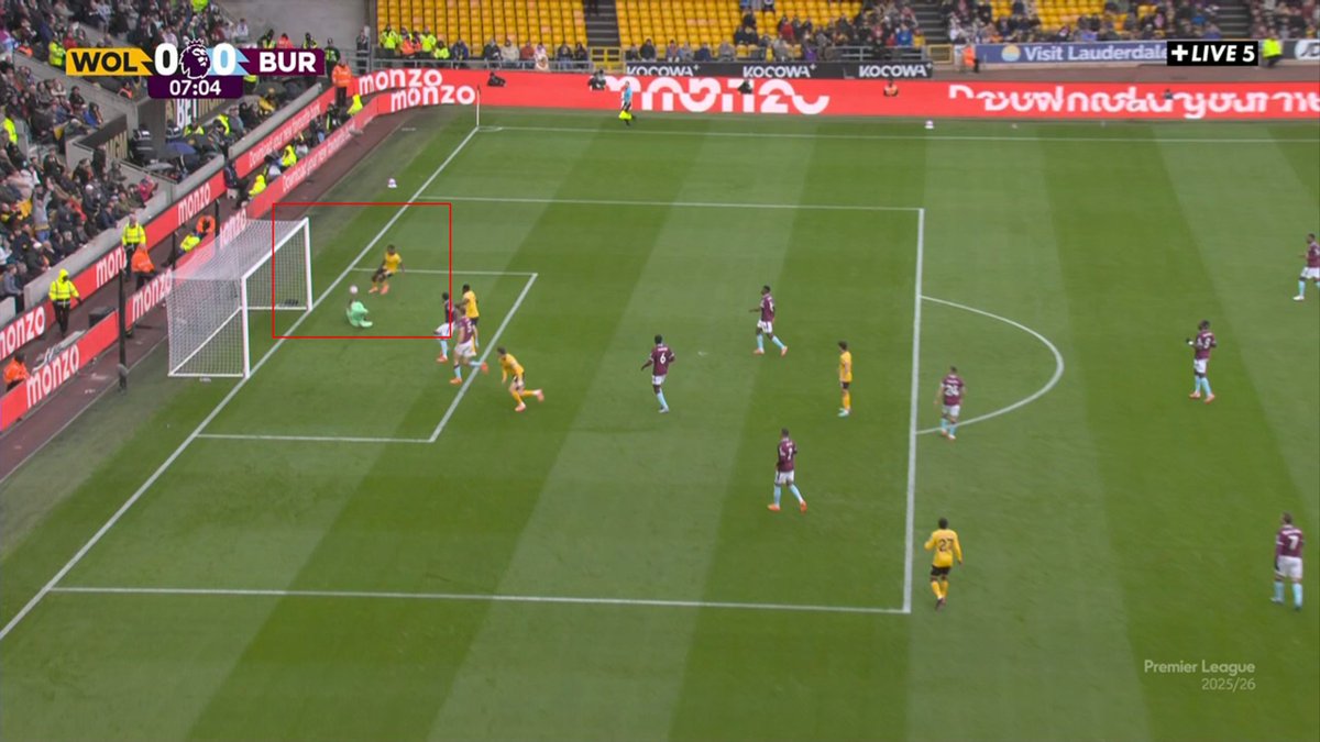 Le magnifique centre mais le ballon est dévié et surprend Arias qui tire à côté #WOLBUR