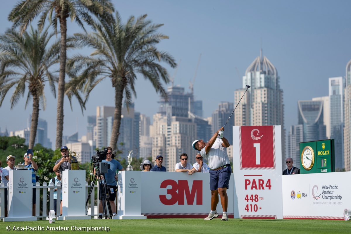 GolfinSTYLEID's tweet photo. Rayhan Latief signed-off his campaign at the @AAC_Golf with T17. The @MeanGreenGolf member is matching Indonesia’s best finish at the Championship. https://t.co/YxOAlCnAgl #AACGolf https://t.co/Q3HTPp28BG