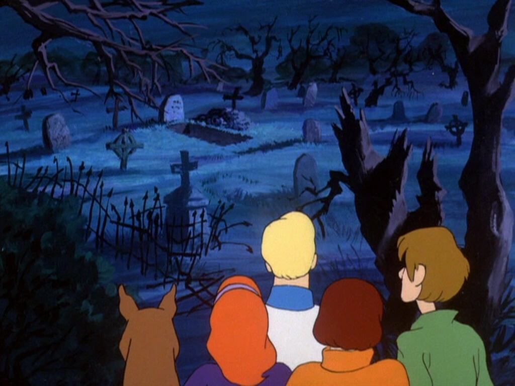 WendyLovesJesus's tweet photo. The last Sunday in October is #VisitACemeteryDay. 🪦💀 Well, if ANYone knows the best cemeteries to visit, it's #ScoobyDoo and the gang. They know that the cemetery is where all the REAL action is! They remind you to be respectful though—walk AROUND the graves, not over them. 🙏 https://t.co/MdiqVdobjm