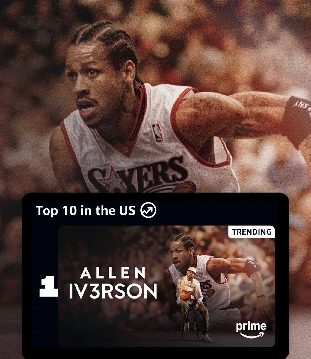 One9___'s tweet image. Proud to see the #ALLENIV3ERSON series we worked on for over two years become the No.1 streaming film on @PrimeVideo 

Allen Iverson’s legacy isn’t just in the blood, sweat, and tears he left on the court. It’s in those he lifted up. 

I’m honored to direct this story of