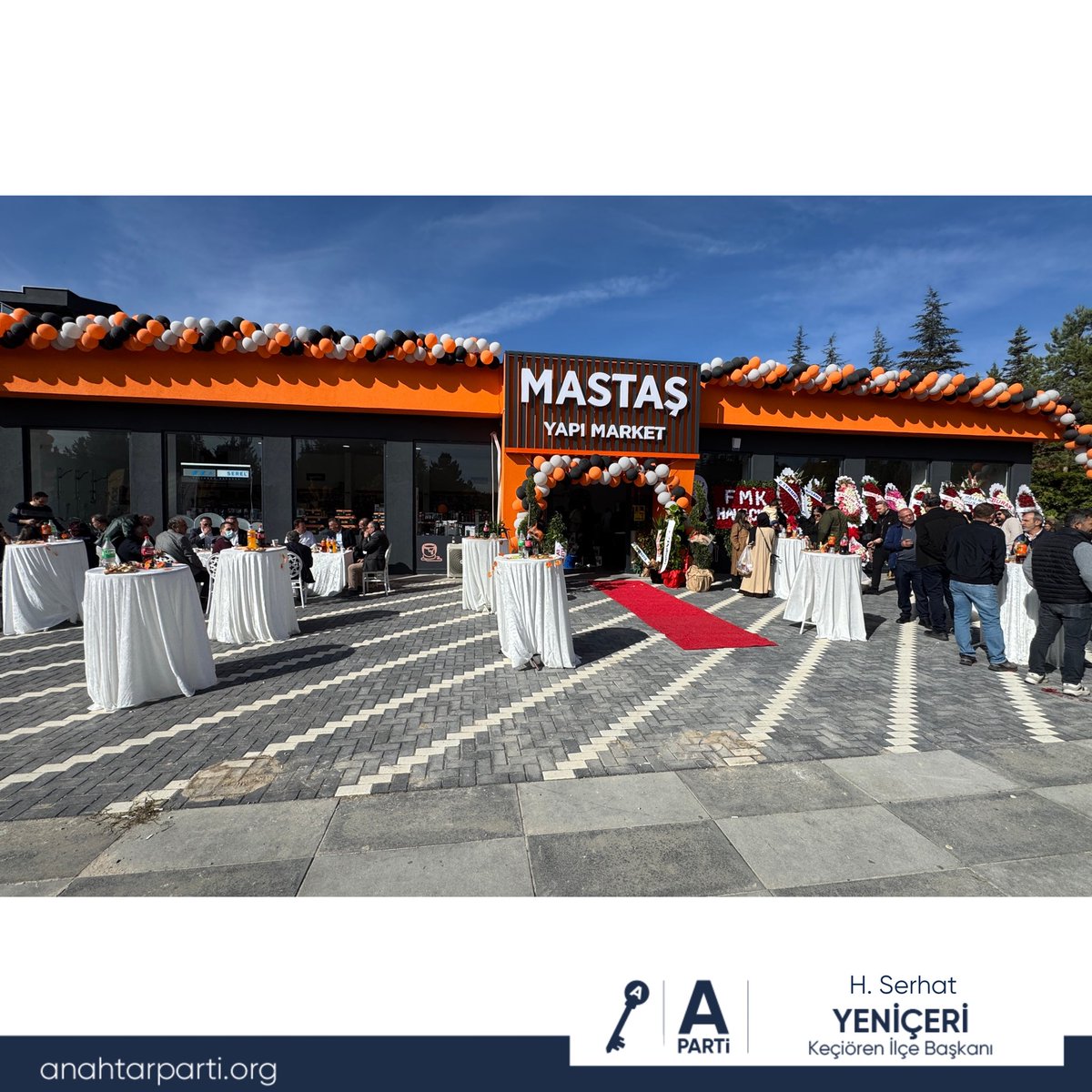 İlçe Başkan Vekilimiz ve Genel Sekreterimiz Kadir Yıldız’ın İncek semtinde açmış olduğu Mastaş Yapı Marketi ilçe yönetim kurulu üyelerimizle birlikte ziyaret ettik.
Kendisine yeni iş yerinde bol kazançlar ve hayırlı işler diliyoruz.