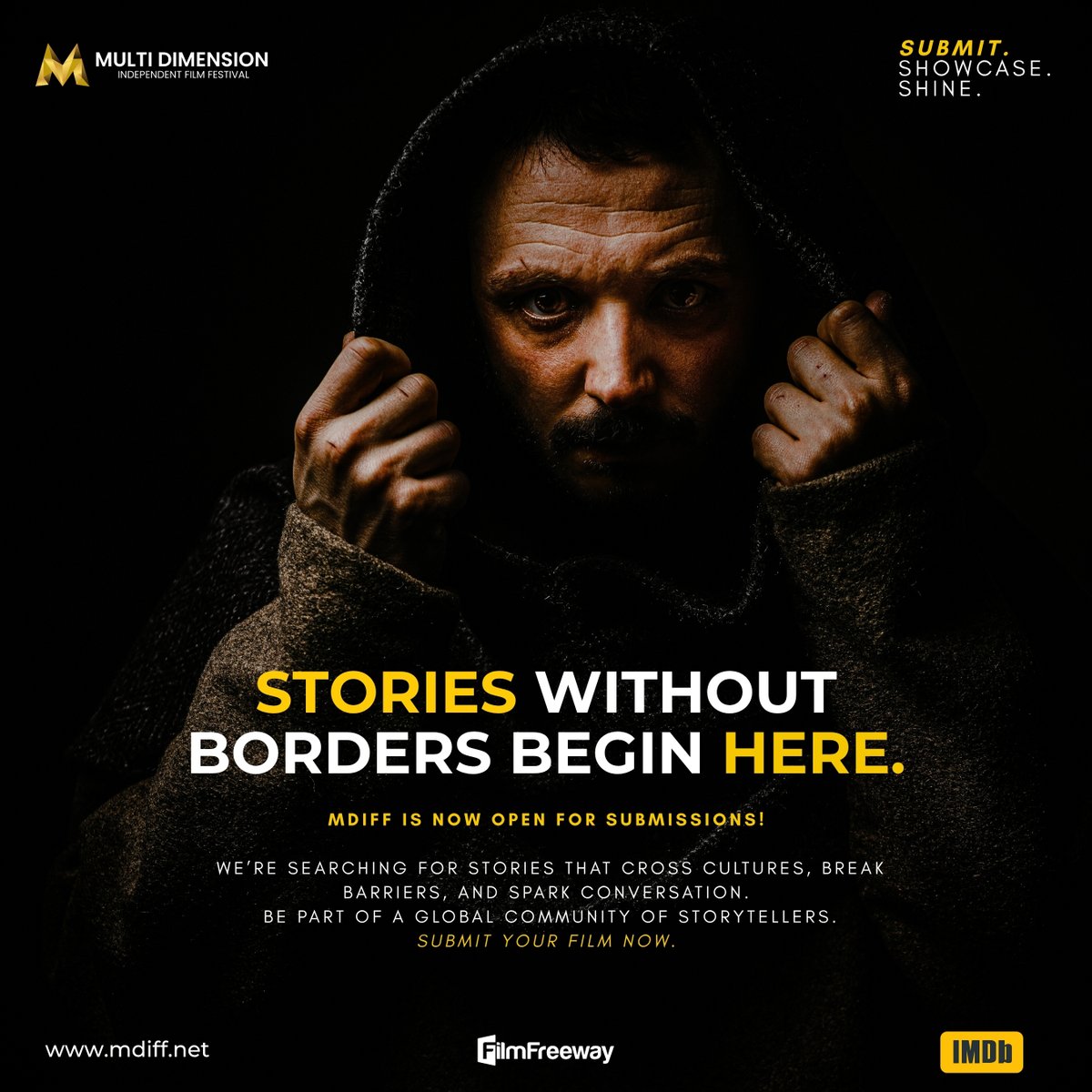The world is waiting for your story. Don't let it stay on the hard drive.

This is your moment to get your independent voice on the global stage and connect with a community.

Submit your project today! filmfreeway.com/MultiDimension…
