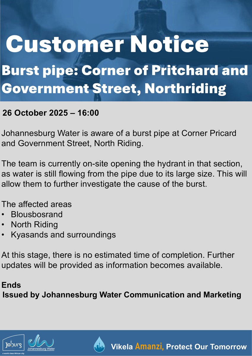 Johannesburg Water tweet media