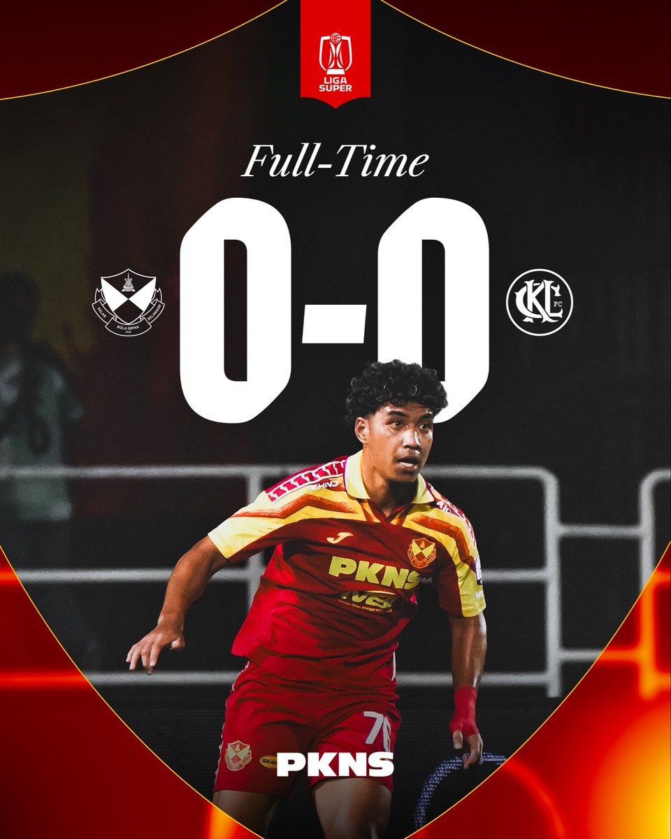 selangorfc's tweet photo. FT | 🔴🟡 SFC 0-0 KLC 🔵⚪

The points are shared in the #BattleForTheValley. 🤝

Powered by PKNS

#SelangorFC #ThisIsSelangor
#SFCKLC #LS8
#LigaSuper2025-26
#KlangValleyDerby #KHINDxSFC https://t.co/xuE1VbEe7n