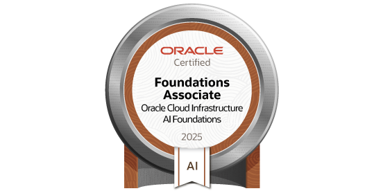 sMohammedarifa2's tweet image. Hi all! 👋
I’m excited to share that I’ve officially earned the @OracleCloud   Infrastructure 2025 AI Foundations Associate (1Z0-1122-25) certification! 🎯
Grateful for this learning opportunity through @Oracle Universit . 🚀
#Oracle #Certification #AI #Cloud