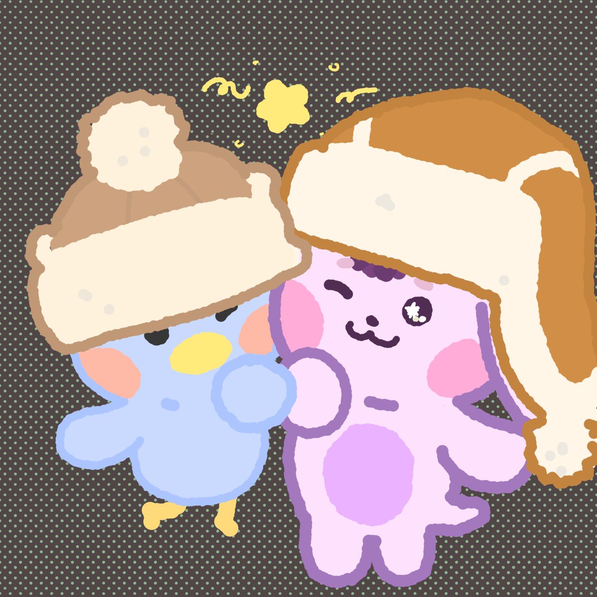 군밤모자 쓴 기념 사진찍는 📸
🩵💜