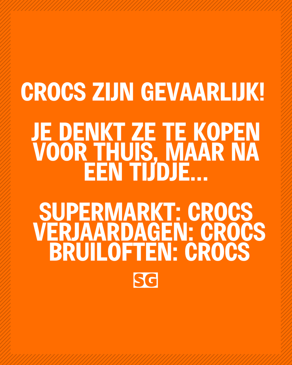 Slechte_grappen's tweet photo. Crocs beginnen als comfort… eindigen als levensstijl 🐊😂
#Crocs #Modefout #HumorNL #Herkenbaar #Slechtegrap #Relatable #ViralHumor #NederlandseHumor #SGXL https://t.co/swpOpcBHFb