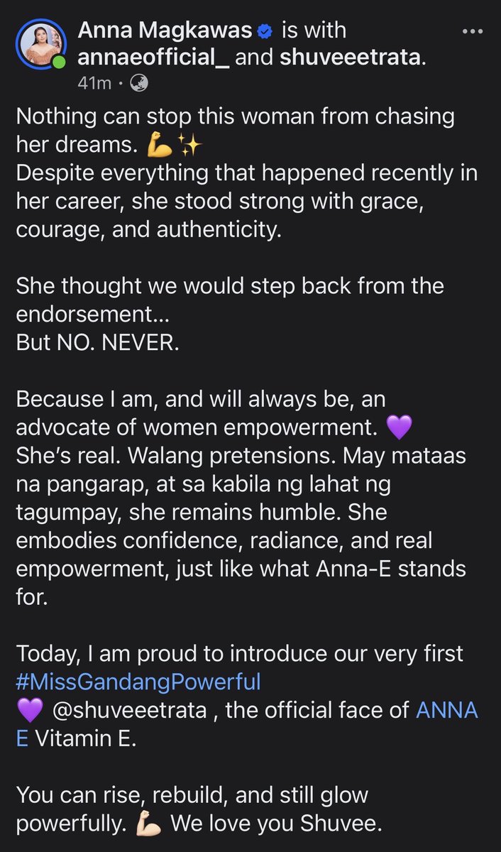 miclarita_'s tweet image. “She thought we would step back from the endorsement… But NO. NEVER.” — Anna Magkawas 

thank you sa mga brands na patuloy parin na nagtitiwala kay shuvee 🥹🤧

link: instagram.com/reel/DQRkAmSks…