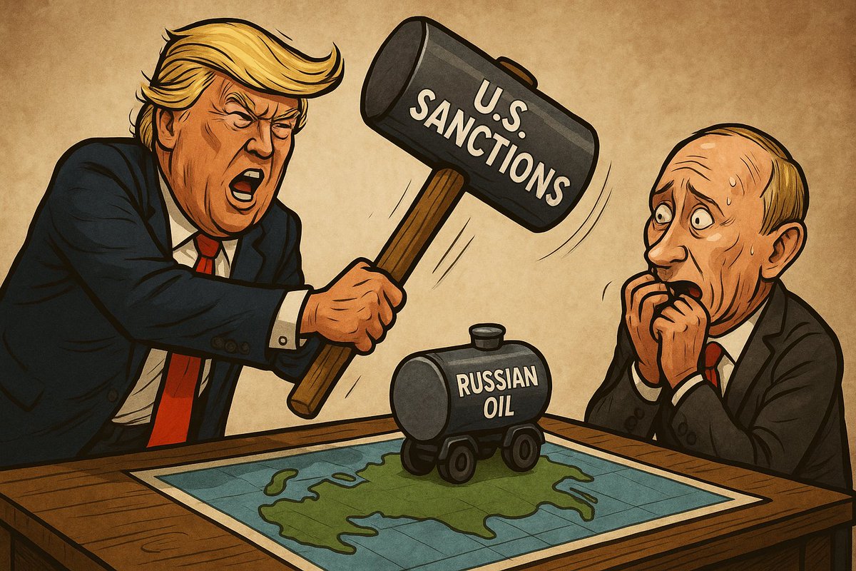 RockRachon's tweet photo. When Trump swings the hammer, even Vladolf Putler ducks. 🧨
Rosneft &amp; Lukoil are finally in Washington’s crosshairs — and EU follows (kind of).
👉 The full story on @RockRachon:
🔗https://t.co/Qnv5WHn5L5 https://t.co/0QHvW6HfqZ