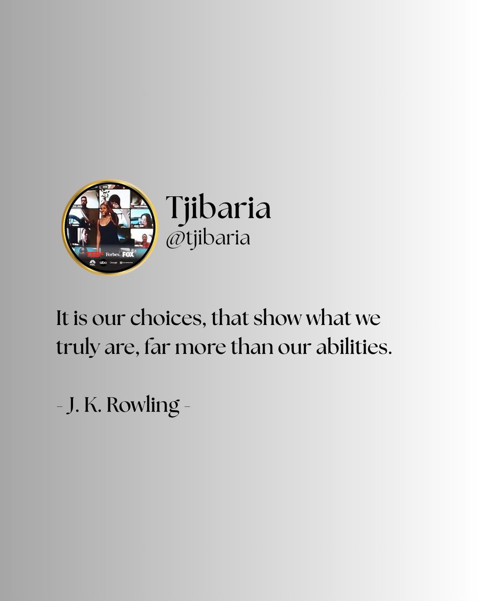 It's our choices indeed.