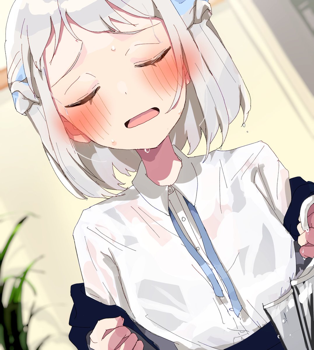 「はあ、びしょびしょ…」 