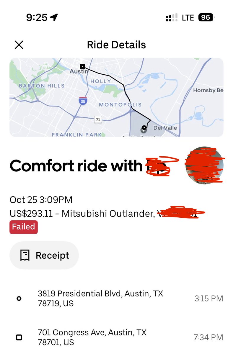 Hey <a href="/Uber/">Uber</a> your driver didn’t end the ride for hours after dropping me off, making a $35 ride charge me $300… your review team somehow decided it makes sense (WHAT???) a 15m ride does not cost $300….
