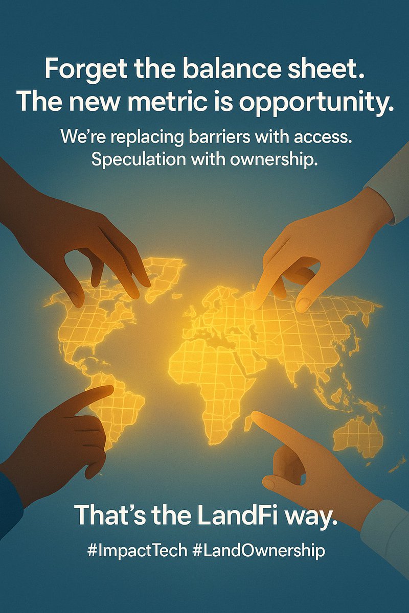 ayitechofficial's tweet photo. Forget the balance sheet.The new metric is opportunity.

We're replacing barriers with access. Speculation with ownership.

That's the LandFi way.

#ImpactTech #LandOwnership https://t.co/QKopbgPzVQ