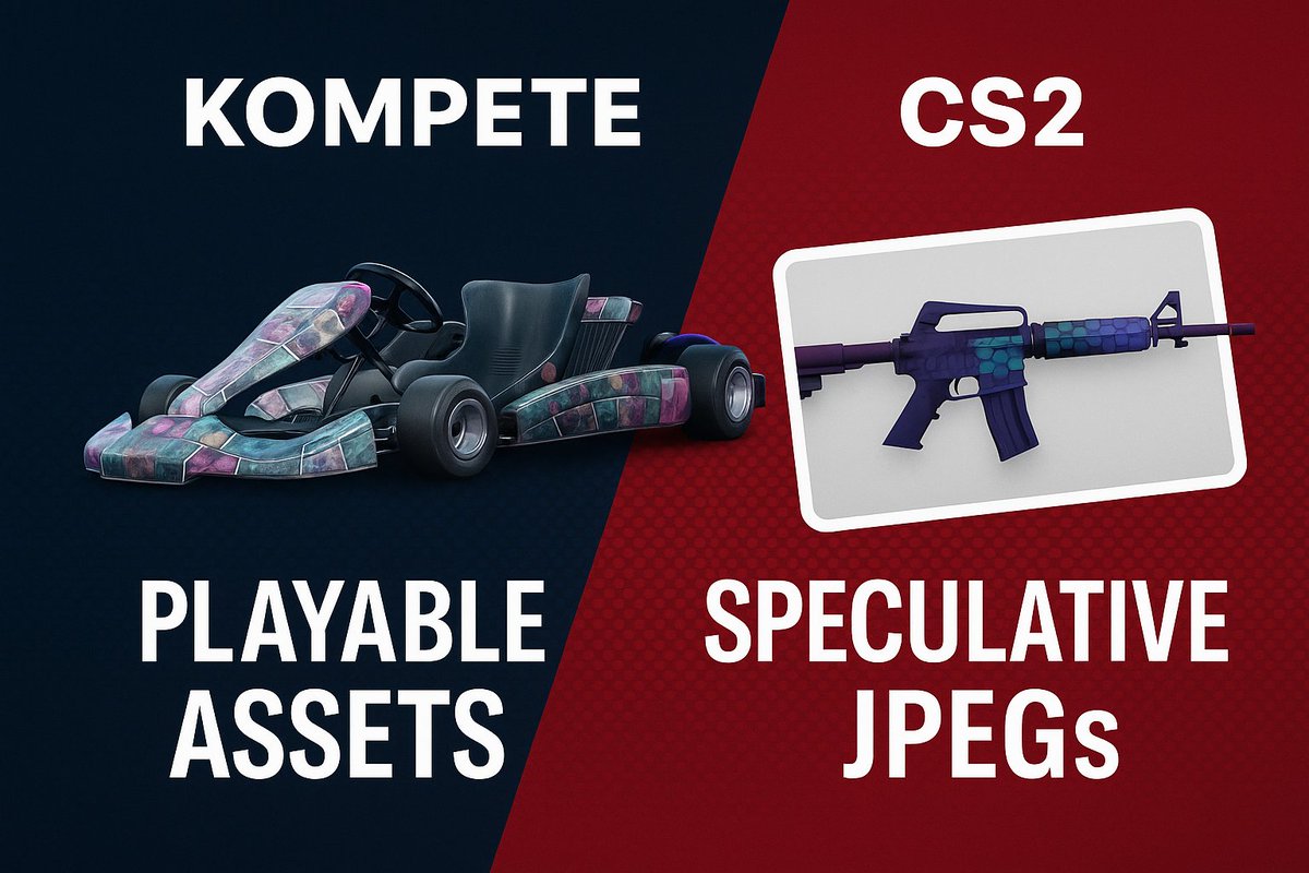 💥 While CS2 skins lost billions overnight…
KOMPETE players sleep easy 😎
Here, skins aren’t just JPEGs  they’re playable assets with real utility, rarity &amp; value.
You own it. You use it. You flex it.
🎮 Real utility &gt; hype
🧠 Real ownership &gt; speculation
#KOMPETE #gaming #Web3