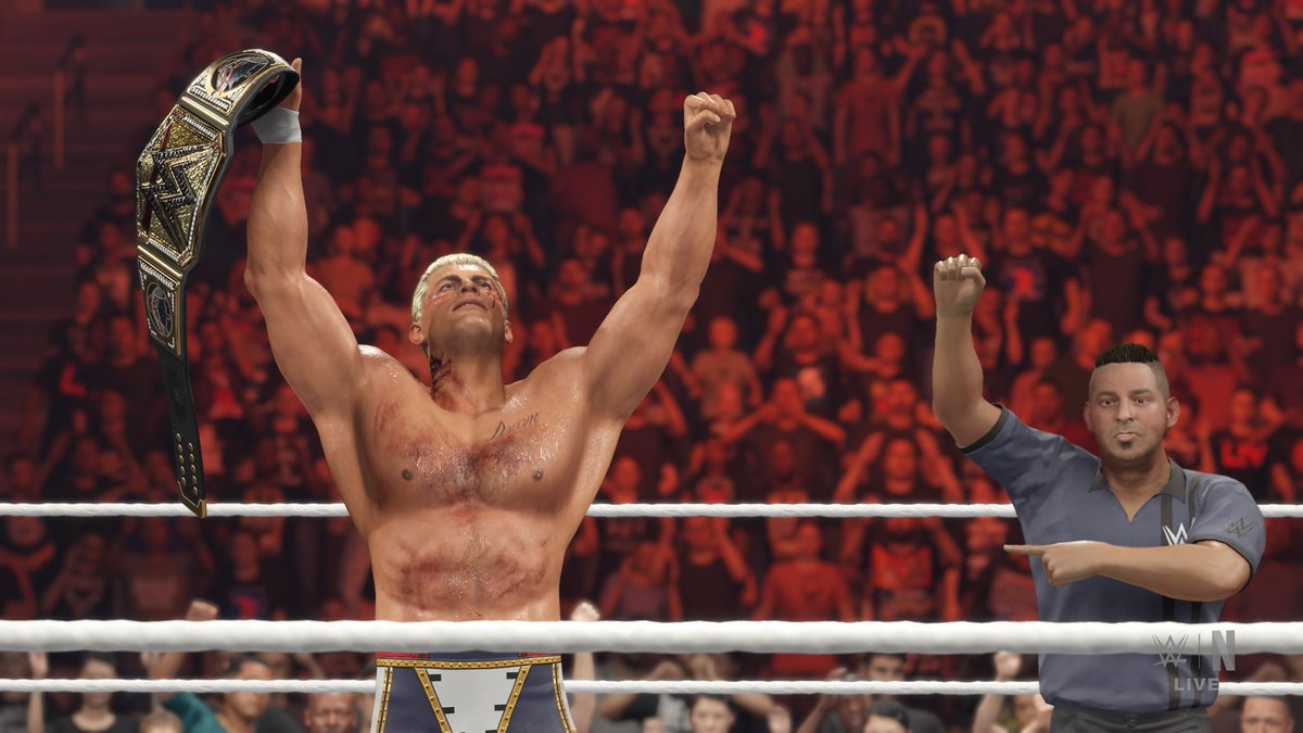 AWEUniverse2K's tweet photo. CODY RHODES CONSERVE SON TITRR QUEL MATCH #WWEPayback #WWE2K25 https://t.co/VCKD5SXZeu