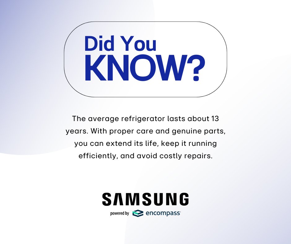 samsungpartsusa's tweet image. A well-maintained refrigerator can go the distance. Trust genuine Samsung parts to maximize performance and keep your kitchen running smoothly.

#SamsungParts #ApplianceCare #FridgeTips #HomeEfficiency #GenuineParts