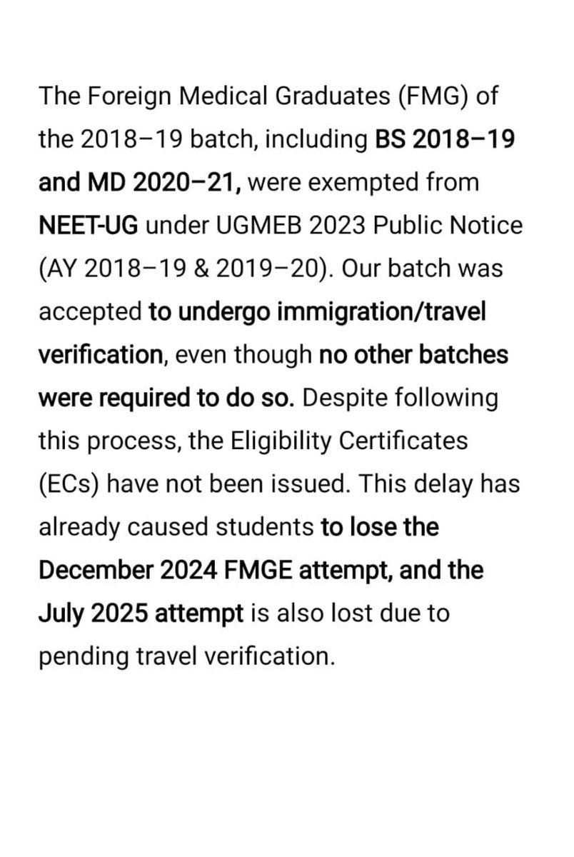 official_afa_'s tweet image. FMGs are losing their chance to appear for FMGE because @NMC_BHARAT is not issuing eligibility certificates to students from the Philippines. They were initially allowed to apply, but now their futures are hanging in limbo.

@NMC_BHARAT is not following its own guidelines. We…