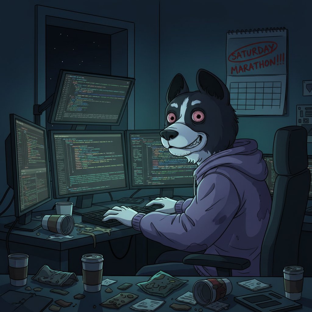 Good morning ! 
Saturday night = party for some. For me, it’s a debugging rave with 6 monitors and cold coffee