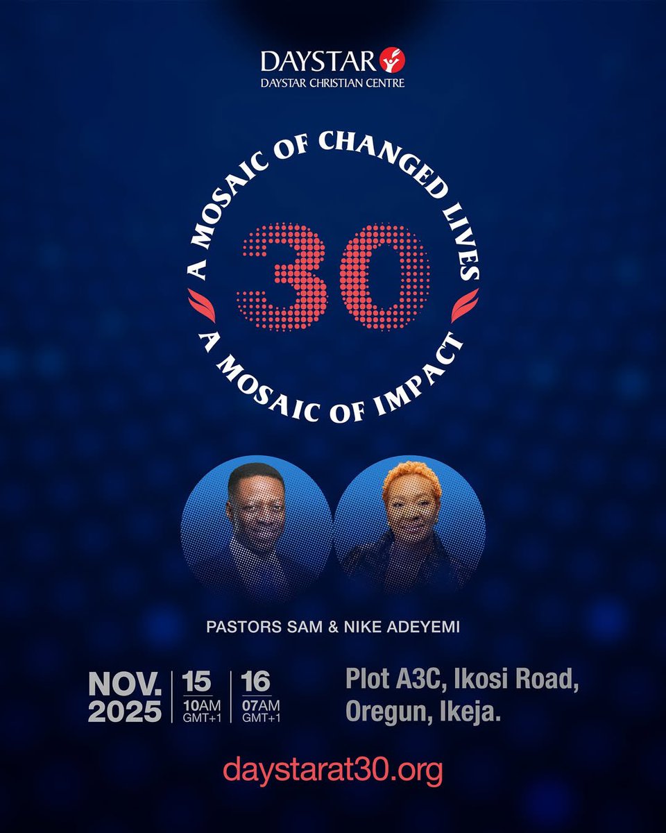 It started with a simple decision, to walk with God.

Three decades later, that journey has become a mosaic of change and impact

From a small gathering to a global family, Daystar stands as a testament to God’s unfailing faithfulness

Join us this Nov. to celebrate Daystar @ 30!
