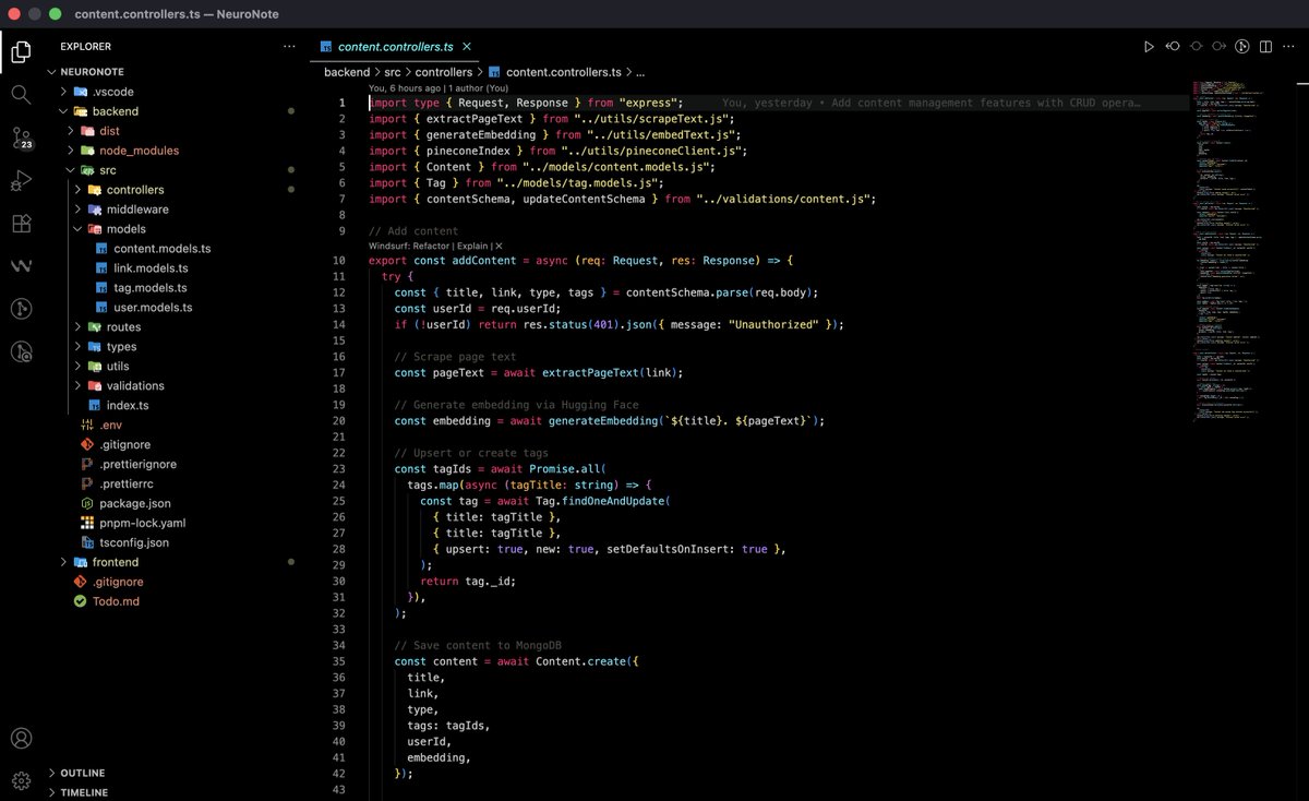 das_prantor's tweet image. Learned about RAG implementation &amp;amp; vector databases from @rohit_negi9 and @freeCodeCamp

Now off to build NeuroNote, a "second brain" app for personal knowledge management, featuring powerful search &amp;amp; organization powered by RAG and vector DBs