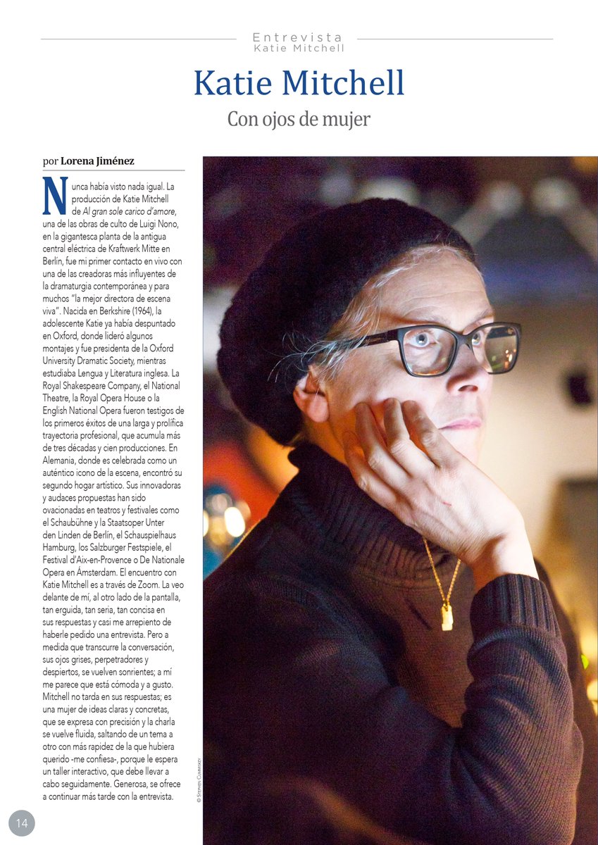 lorejial's tweet photo. Flashback interview: #KatieMitchell se retira definitivamente de la ópera 

📖 Comparto la entrevista que le hice a la destacada directora de escena británica para la revista RITMO https://t.co/2Ar1xwtsl9