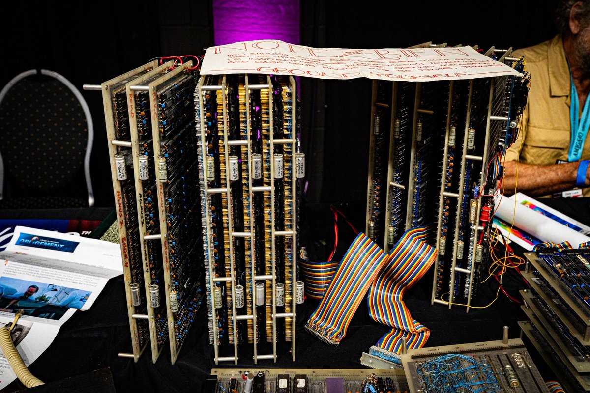 furan's tweet photo. Amiga used stacked protoboard "towers" to prototype the custom chips - mostly a combination of 74xx TTL and PAL.

Photo credit: Martin Becker https://t.co/ngADfq1Y2b