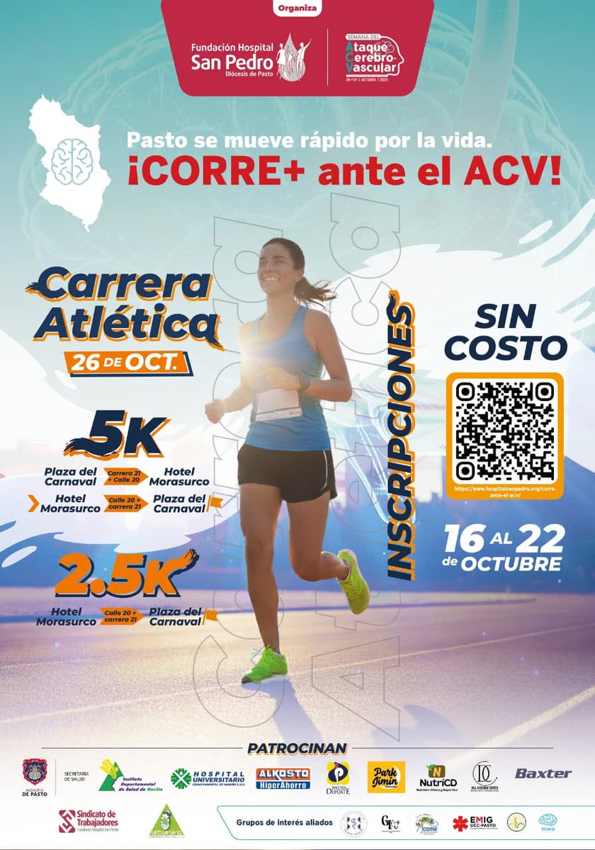 ✨ Con Orgullo les contamos que nuestra fanbase junto a grandes marcas del país somos patrocinadores oficiales de la carrera, realizamos una donación a la Fundación Hospital San Pedro de Pasto para apoyar la prevención y concientización sobre los accidentes cerebrovasculares🫶