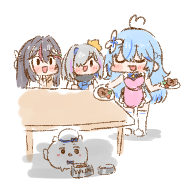 天音かなた ,雪花ラミィ 「#ゴリレバにAZKi」|ねこやまのイラスト