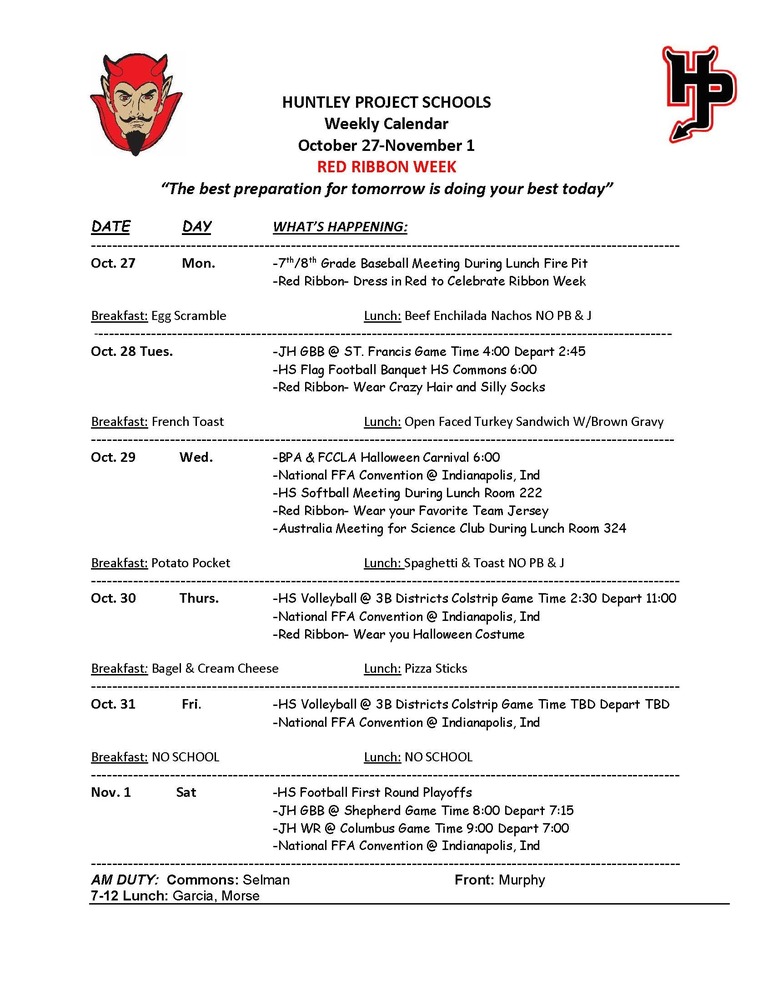 HPREDDEVILS's tweet image. 🎯 Huntley Project Weekly Overview | Oct. 27 – Nov. 1 ❤️🖤 huntley.k12.mt.us/o/hpsd/article…