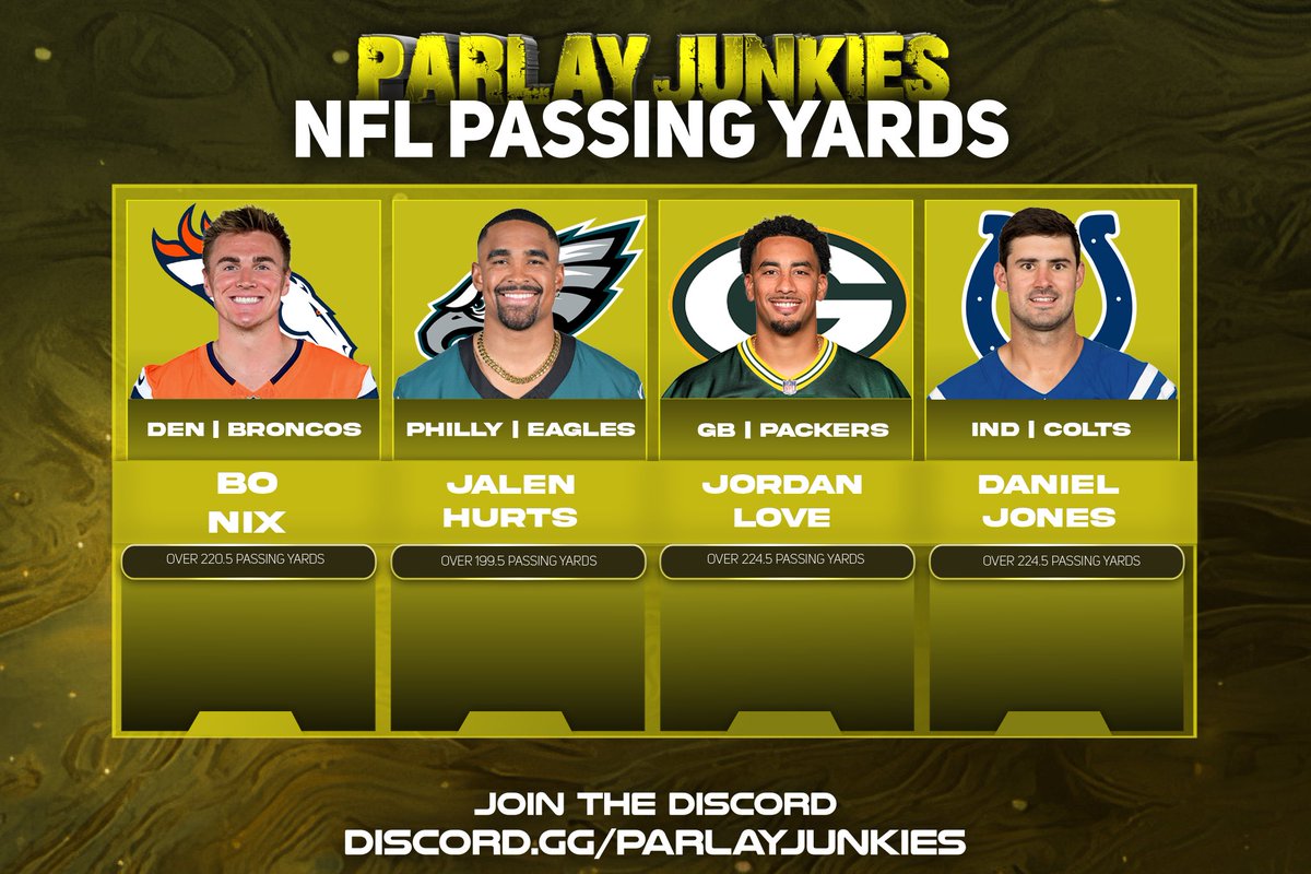 ParlayJunkiess's tweet image. NFL Cheat Sheets 🏈

Join Our Free Discord For Daily Cheat Sheets &amp;amp; Plays 

discord.gg/parlayjunkies

#GamblingX #nfl #redzone