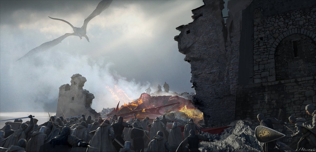 New concept art of Rhaenys Targaryen and Meleys before and after the Battle at Rook’s Rest 🐉

🎨 <a href="/KBelshaw42/">KieranBelshaw42</a>