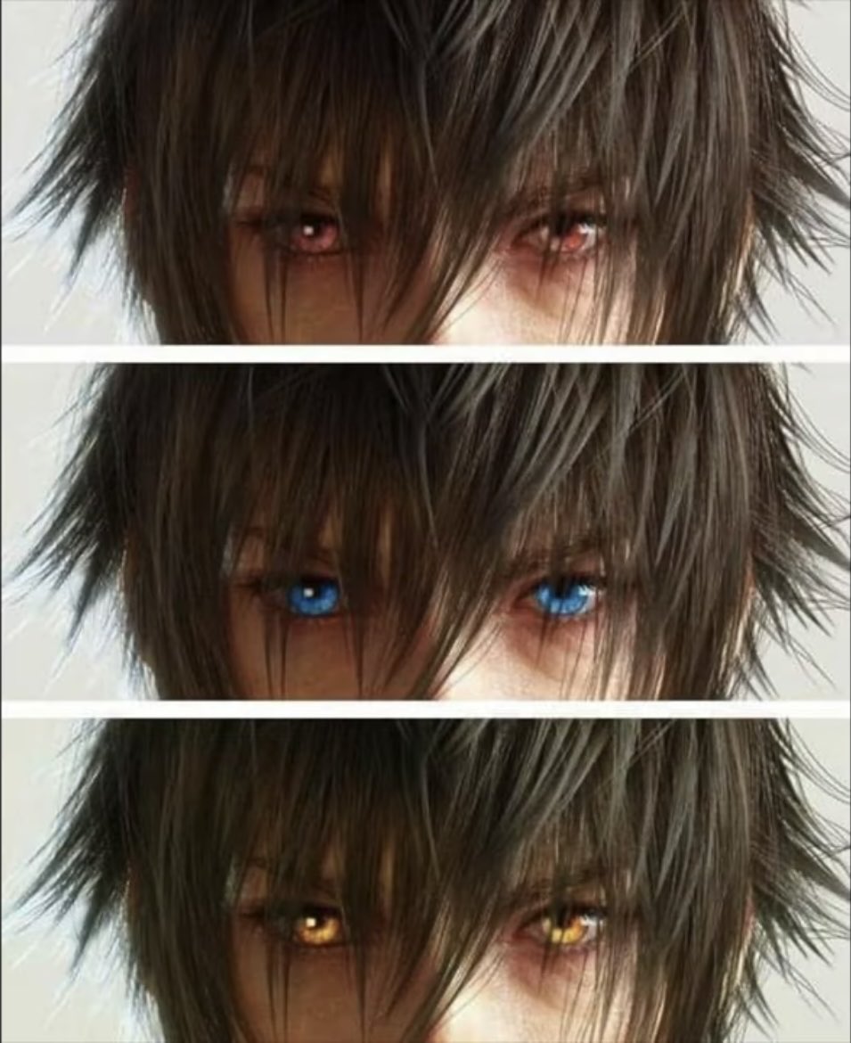 noavsnow3's tweet image. Found concept art back from the versus xiii days with Noctis having different eye colors which connects to his emotions which I find so cool. Sadly this was all discarded with the change to Tabata who just used one eye color when Noctis uses a summon. Such a great concept wasted