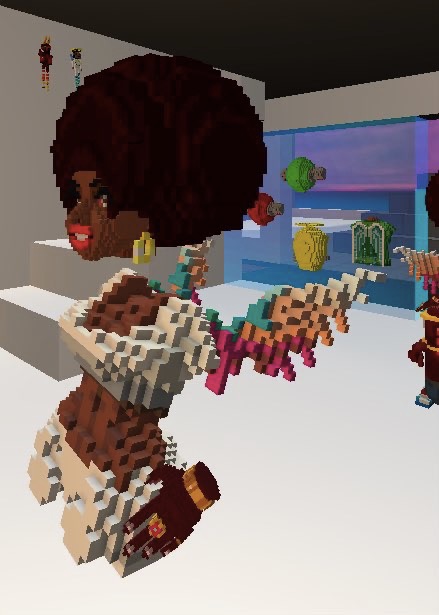 Checkout 'LL - Goddess Wig - Milk Chocolate Afro' by <a href="/gesstarr/">Kh</a> in, “The Blockchain Boutique” collection at our <a href="/cryptovoxels/">Cryptovoxels</a> location using the link below!

voxels.com/play?coords=E@…
💥no login required! 
💥access with a computer, phone, or VR headset!

#African #afrocentric #art